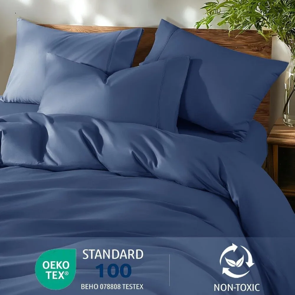100% Cotton California King Size Duvet Covers - 600 Thread Count, Luxury Sateen